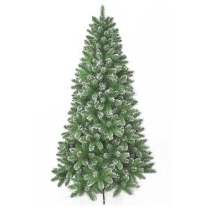 Kunstkerstboom van 6 meter, met sneeuwvlokken van pvc, metalen scharnieren en opvouwbare sokkel, ideaal als decoratie voor feestdagen, thuis, kantoor en