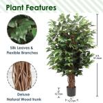 Ficus Benjamini , grote kunstboom, 91 cm hoog met 546 bladeren, ideaal voor eetkamer en entree en interieurdecoratie