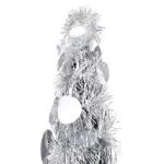 Künstlicher Pop-Up-Weihnachtsbaum Künstlicher Weihnachtsbaum Christbaum Tannenbaum Kunstbaum Weihnachten für Weihnachtsdeko Silber 150 cm PET