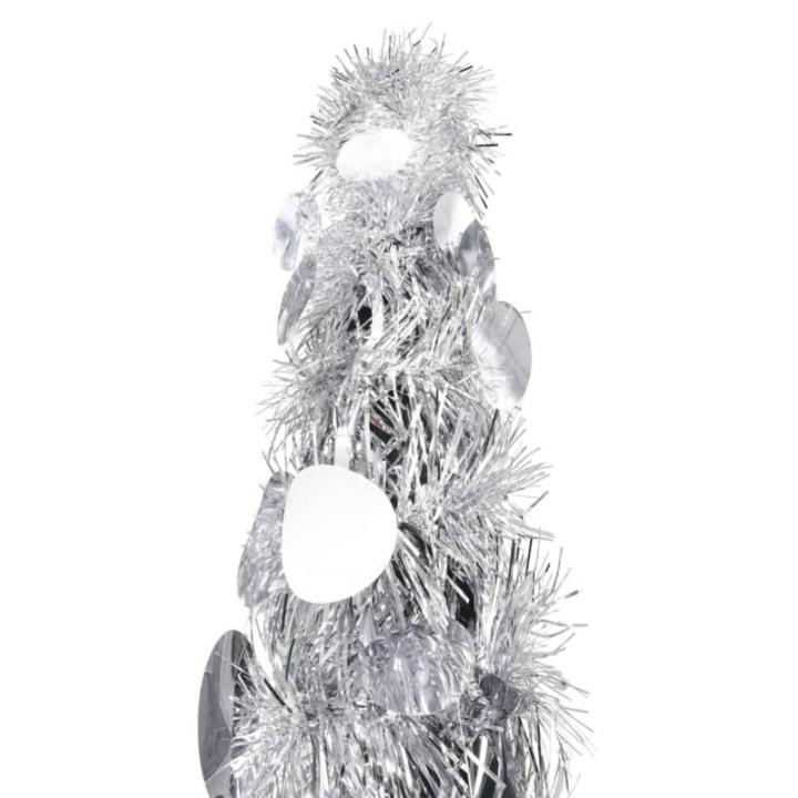 Künstlicher Pop-Up-Weihnachtsbaum Künstlicher Weihnachtsbaum Christbaum Tannenbaum Kunstbaum Weihnachten für Weihnachtsdeko Silber 150 cm PET