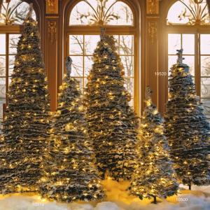 Künstlicher Weihnachtsbaum, beschneite Tanne mit Beleuchtung, Pop-Up 120-300cm (180cm)