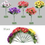 10 bundels kunstbloemen zoals echt balkon, kunstbloemen, buiten, uv-bestendig, weerbestendig, kunstbalkonplanten, balkonbloemen voor huis, vensterbank, bruiloft, decoratie (gemengd