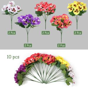 10 bundels kunstbloemen zoals echt balkon, kunstbloemen, buiten, uv-bestendig, weerbestendig, kunstbalkonplanten, balkonbloemen voor huis, vensterbank, bruiloft, decoratie (gemengd