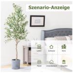 Olijfboom, kunstplant, 182 cm, grote in pot, kunstboom, lijkt op een echte plant, plastic plant, decoratie, woonkamer, slaapkamer, kantoor (182 cm, 1)