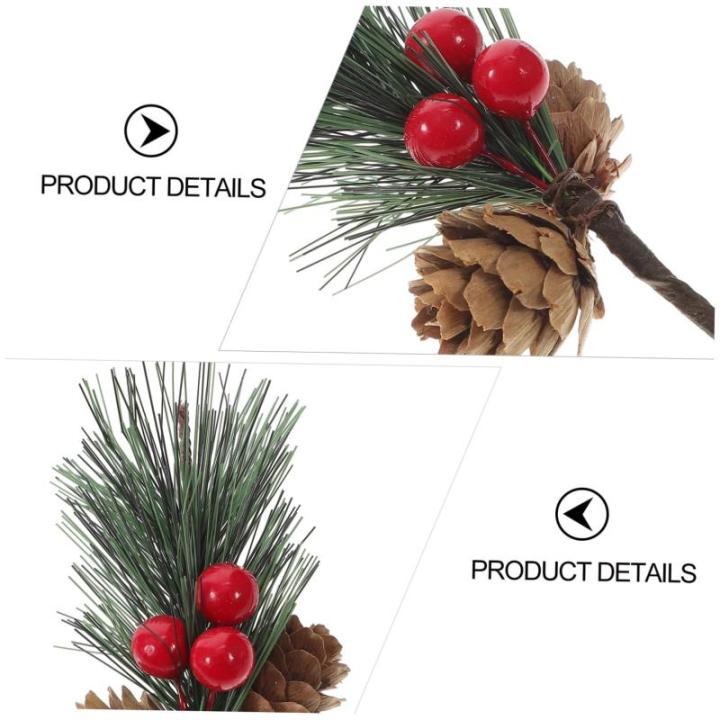 10st Kiefernzapfen Tannenzweig Künstliche Weihnachtspflücker Künstliche Beerenzweige Baum Pflücken Weihnachtsschmuck Girlande Pflanzen Weihnachts-kiefernpflücker Beeren Zweig 