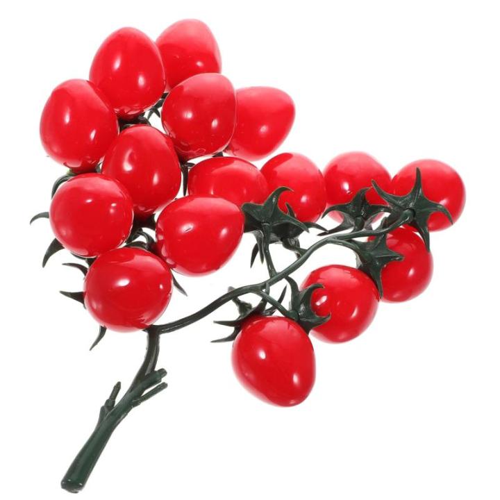 4 Stück Schnur Künstliche Kirschtomaten Künstliche Früchte Künstliche Früchte Gelbe Dekorationen Künstliche Pflanzendekoration Simulierte Tomaten Miniatur Dekoration Heim