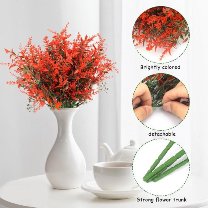 Kunstplanten, bloemen, in pot, net echt uv-bestendig, 10 bundels , , balkonplanten, struiken, decoratie, kunstbloem, lavendel voor tafel, huis,