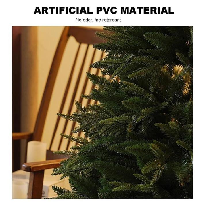 Fichten Weihnachtsbaum mit Licht, Künstlicher Weihnachtsbaum mit Metallständer und Aufklappbaren Zweigen, Erstklassige Weihnachtsdekoration(210cm/7ft)