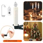 20 stuks kerstboomkaarsen, draadloos, led, zwevende kaarsen, kerstboomverlichting, lichtketting, kerstboom, warmwit, kerstdecoratie met afstandsbediening, timer, 1,5 x 8 cm