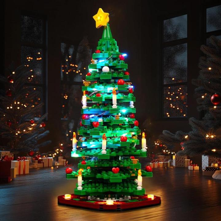 Led-verlichtingsset compatibel met Lego kerstboom (geen model), decoratieve verlichtingsset voor 40573 bouwsteen, creatieve speelgoedverlichting