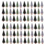 72 Stück Mini Weihnachtsbaum 4.5CM Grün Künstlicher Tannenbaum Klein Christbaum Modell Schnee Frost Bäume Miniatur Tanne Tischbaum Weihnachtsschmuck Desktop Ornamente für DIY 