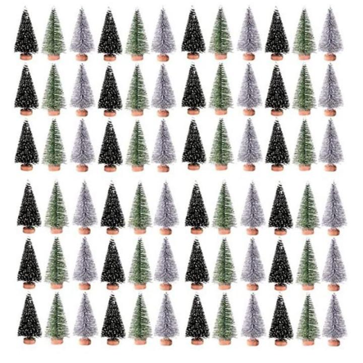 72 Stück Mini Weihnachtsbaum 4.5CM Grün Künstlicher Tannenbaum Klein Christbaum Modell Schnee Frost Bäume Miniatur Tanne Tischbaum Weihnachtsschmuck Desktop Ornamente für DIY 