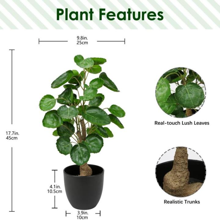 45 cm kleine , in pot, decoratieve planten in pot, zoals echt, Chinese geldplant, plastic planten voor woonkamer, slaapkamer, kantoor, decoratie