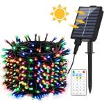 30m Solar Fairy Lights Buiten 300LED, 20 Modi Solar Fairy Lights Buiten met Afstandsbediening en Tijdcontrole, IP44 Buiten 30M 300 LED Bunt Farbwechsel RGB