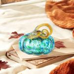 Herbstdeko Tischdeko Glas Kürbis,Herbst Dekoration Kürbisfigur für Herbsternte Dekor,8cm Glas Kürbis Sammelfiguren Tischakzent für Tischdeko,Erntedankfest Thanksgiving Hallowe