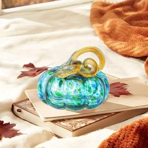 Herbstdeko Tischdeko Glas Kürbis,Herbst Dekoration Kürbisfigur für Herbsternte Dekor,8cm Glas Kürbis Sammelfiguren Tischakzent für Tischdeko,Erntedankfest Thanksgiving Hallowe