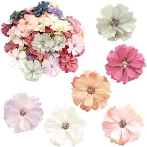60 Stuks Simulation Decorative Flowers, Veelkleurige Kunstmatige Madeliefjes, Kunstmatige Bloemhoofdjes, voor het Decoreren van Tuin, Slaapkamer, Doe-het-zelf Knutselen