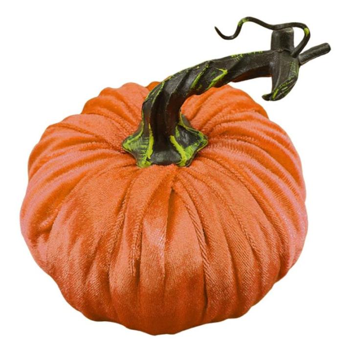 Samt-Set – Künstliche Kürbisse Mit Echten Stielen In Verschiedenen Größen – Für Halloween, Thanksgiving, Herbstdekoration, Erntefest Und Präsentation, Luxuriöse, Realist