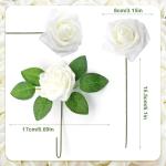 25 stuks kunstmatige witte rozen, boxset, bloemenschuimrozen, nepbloemendecoratie voor taartdecoratie, bruiloft, bloemstukken, verjaardagsdecoratie