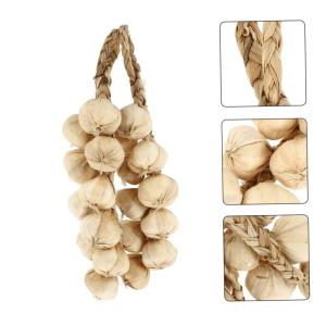 4 Stück Simulierte Knoblauchspieße Gemüsemodelle hängendes künstliches Gemüse outdoordeko Outdoor-Dekoration Szenenlayout-Dekore falschen Knoblauch hängen Schaum Weiß