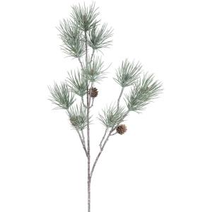 Kerstdennentak, groen-grijs, 87 cm, kunstdennentak met natuurgetrouwe dennenappels en naalden, kerstdecoratie, tafeldecoratie voor Kerstmis, kerststuk