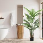 Areca kunstpalm, 120 cm, , 12 takken in pot, tropische Hawaï, groene kunstplant, decoratieve planten voor slaapkamer, kantoor, tuin, bruiloft, feestdecoratie