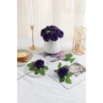 25 stuks echt uitziende nep roos hoofd, nepbloemen Realfor DIY bruiloft boeketten centerpieces arrangementen feest woondecoraties, paars