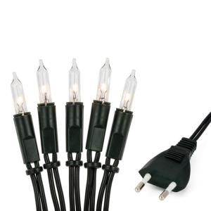 835014 Lichtsnoer voor , 50 lampjes, 7,35 m, kerstverlichting, mini-lichtketting voor ramen, kerstdecoratie, kaarsen lichtketting met stekker, lichtsnoer, stopcontact, met groene k