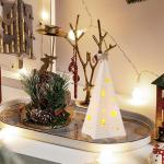 Weihnachtsbeleuchtung Weihnachtsbaum mit LED Licht, Weihnachtsdeko Innen Beleuchtete Keramik Weihnachtsbaum mit Stern Weihnachten Tischdekoration für Weihnachten Deko (A)