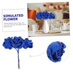 50 Stück Rosenkopf Seidenblumenarrangements sechseckige Artificial sztuczne kwiaty künstliche Blumen realistisches blumenstraußdekor Hochzeit Blumendekor Sport Blue
