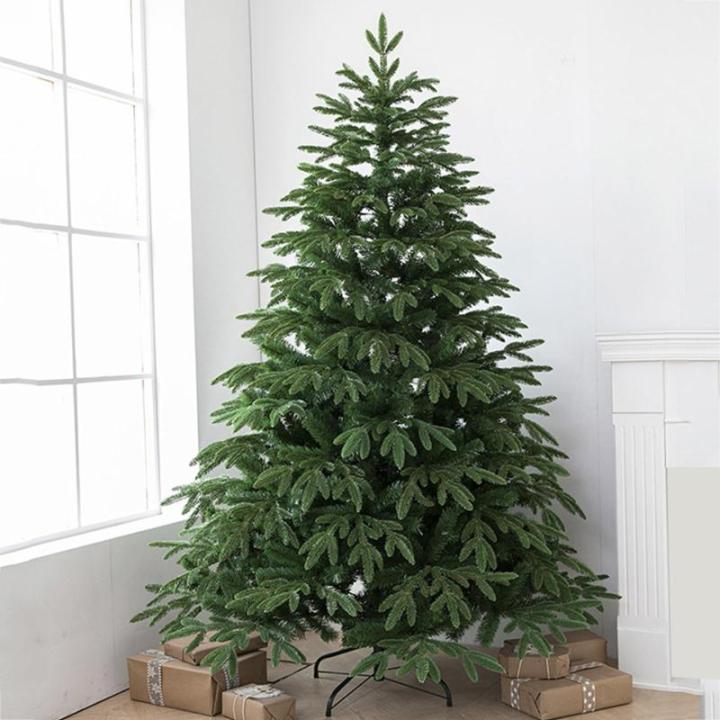 Vorbeleuchteter künstlicher Weihnachtsbaum mit Lichtern, Grüner Tannenbaum Christbaum mit Metallscharnieren,faltbarem Sockel und Baumkorb für Zuhause,Party,Büro,Bar,210CM/7FT