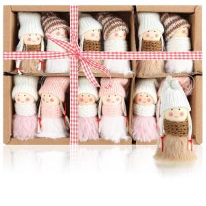 12x premium kerstboom engelen - kerstboomversieringen - sprookjesfiguur - Zweeds-Scandinavische decoratieve trollen
