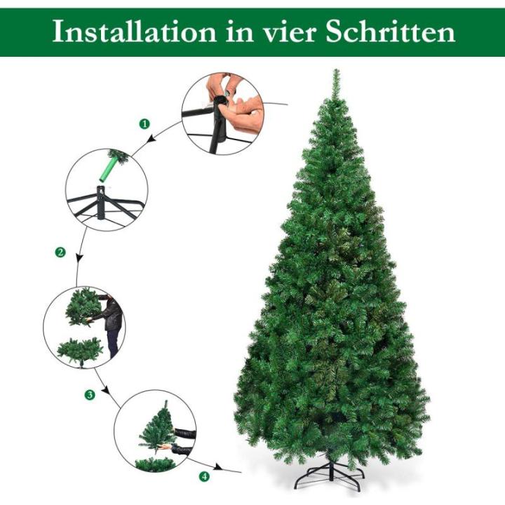Kunstkerstboom met metalen standaard 150 cm/180 cm/210 cm/240 cm groen 210cm groen