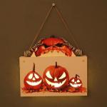 Kürbisschild Outdoor-Wandkunst | Kürbisschild Rustikale Wohndekoration | Rustikale Heimdekoration mit Seil, bedruckte Halloween-Veranda-Dekorationen (Wsgp 01a Kürbis)