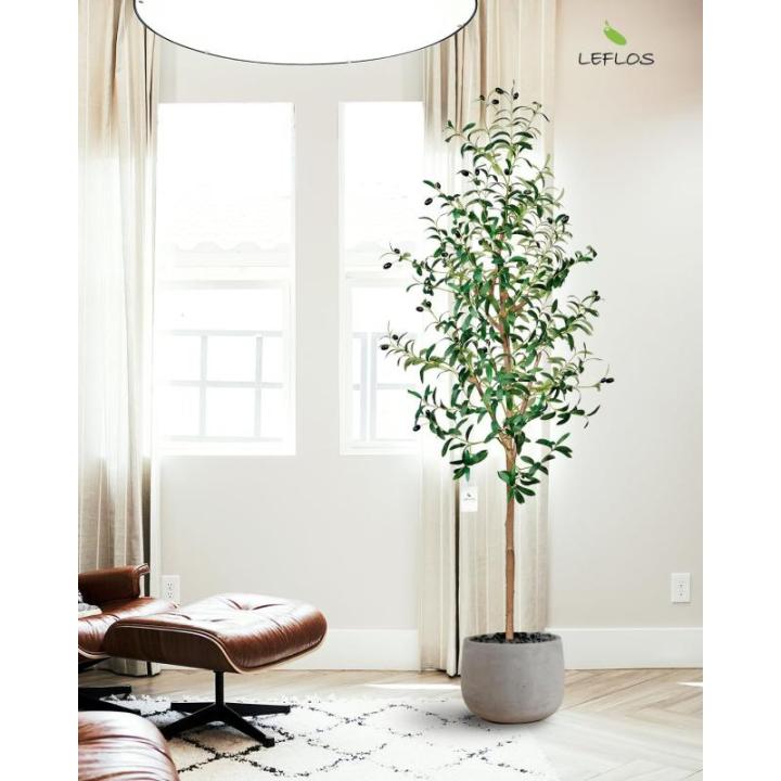 180cm künstliche Olivenbaum, nur für den Innenbereich mit lebendigem Stamm, verstellbarem Zweig und prallen Oliven, deko für Büro, Laden, Wohnung und Party