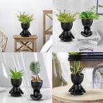 Niedliche Mini-Blumentöpfe aus Keramik, Blumentöpfe Sukkulenten, 2 Stück kreative kleine Figuren Mini-Blumentöpfe für den Innenbereich, kleine Blumentöpfe für Tisch, Terrass