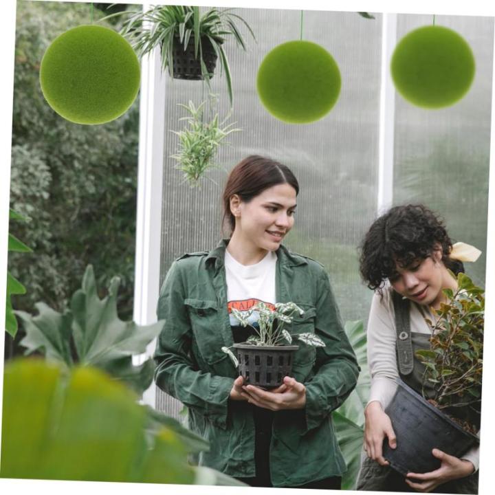 3st Simulierter Moosball Künstliche Mooskugeln Blumenmoos Moosige Steine Außenvase Künstliches Grünes Moos Topiary-Kugeln Hängen Dekor Gefälschte Mooskugeln Kunstmoos Beflock