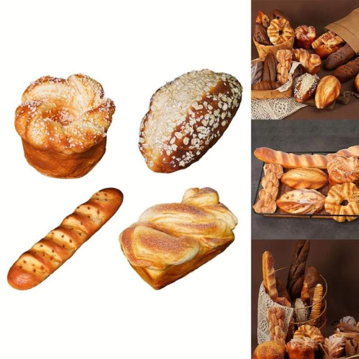 Künstliches Brot Fake Brot Simulation Realistische Lebensmittel Kuchen Französisch Brot Dessert für Party Dekoration Display Requisiten Echtes Modell Fotografie Requisite (D)