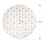 Kerstboomdeken, 120 cm, kerstboomdeken, wit, voor sneeuw, kerstboomdecoratie, dennenboomdeken met sneeuwvlokken, pailletten, tapijt, rond, voor vrolijk kerstfeest, deken, rok, deco