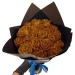 Glitter-rozenboeket, kunstrozenboeket, doe-het-zelf boeket, glanzend, kunstrozenboeket, liefdescadeau, rozengrans, doe-het-zelf boeket cadeaus voor Valentijnsdag (goud, 10 stuks)