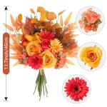 Kunstmatige nepbloemen planten zijden bloemstukken bruiloft boeketten decoraties plastic bloemen tafel centerpieces voor thuis keuken tuin feest decor (herfst rood)