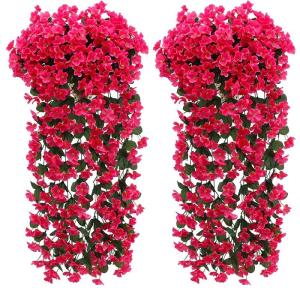 Kunstmatige Blauweregen Wijnstok Hangende Slinger Zijdebloemen - Kunstbloem Wijnstok Nep Blauweregen opknoping kunstmatige Planten voor Wanddecoratie,Tuin Huis Buitendecoratie Fees