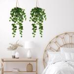 Kunstplant van 80 cm, hangende , net echt, met hangpot, voor tuin, indoor, outdoor, decoratie, wijnstok, groene plant, kunstmatig voor bruiloft, keuken, tuin, feest, wanddecoratie