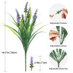 voor buiten, 10 stuks namaapgras met bloemen, uv-bestendig, herfstplanten, balkonplanten voor binnen en buiten, tuin, raam, bruiloft, tafel, woondecoratie (paars)