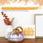 Herbstdeko Tischdeko Glas Kürbis,Herbst Dekoration Kürbisfigur für Herbsternte Dekor,8cm Glas Kürbis Sammelfiguren Tischakzent für Tischdeko,Erntedankfest Thanksgiving Hallowe