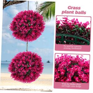 2 Stück Eukalyptus Grasball Künstliche Graspflanze Dekorative Bälle Hängende Grasbälle Dekorative Hängebälle Künstliche Formschnitt Kugel Für Draußen Hängende Anhänger