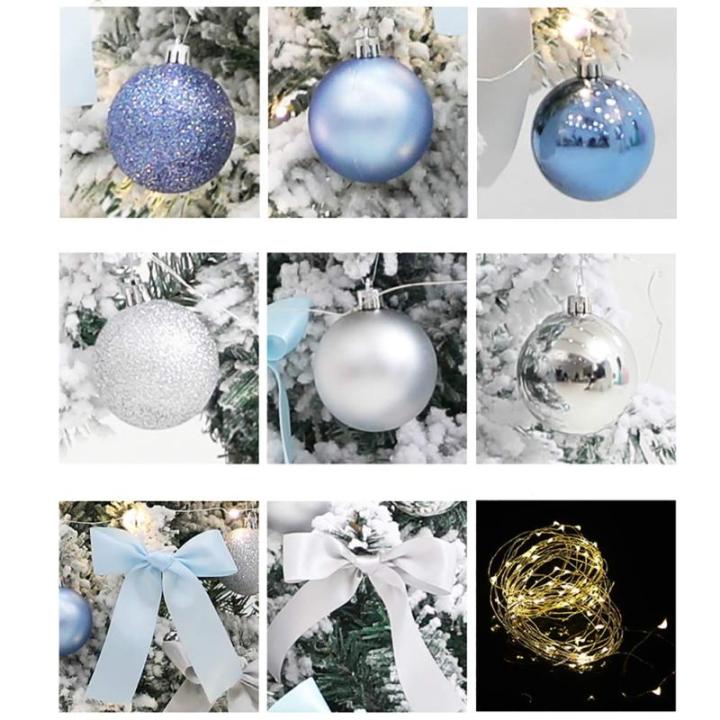 Leichter künstlicher Weihnachtsbaum, beflockter Schnee mit Ornamenten, Metallbeinen, Glasfaser-Baum, klassisch für Dekorationen im Innenbereich, 9,8 Fuß, modisch，A-60CM(24inch