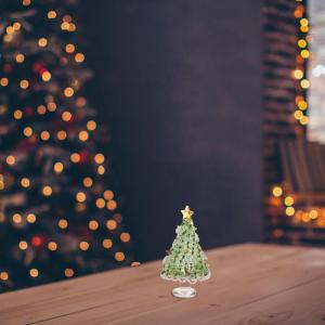 Weihnachtsbaum Kleiner Glas-Weihnachtsbaum Kristall-Weihnachtsbaum Feiertagstischbaum Glaskiefernbaumschmuck Esstischdekoration