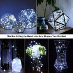 Lichtslingers Koperdraad 20M 200 LED Kerstverlichting Waterdicht 8 Modi Lichtgevende Kettingen Buiten Kerstboom Decoratie Tuin Thuis Feest Bruiloft, Koel Wit