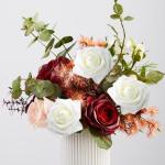 25 stuks kunstmatige witte rozen, boxset, bloemenschuimrozen, nepbloemendecoratie voor taartdecoratie, bruiloft, bloemstukken, verjaardagsdecoratie